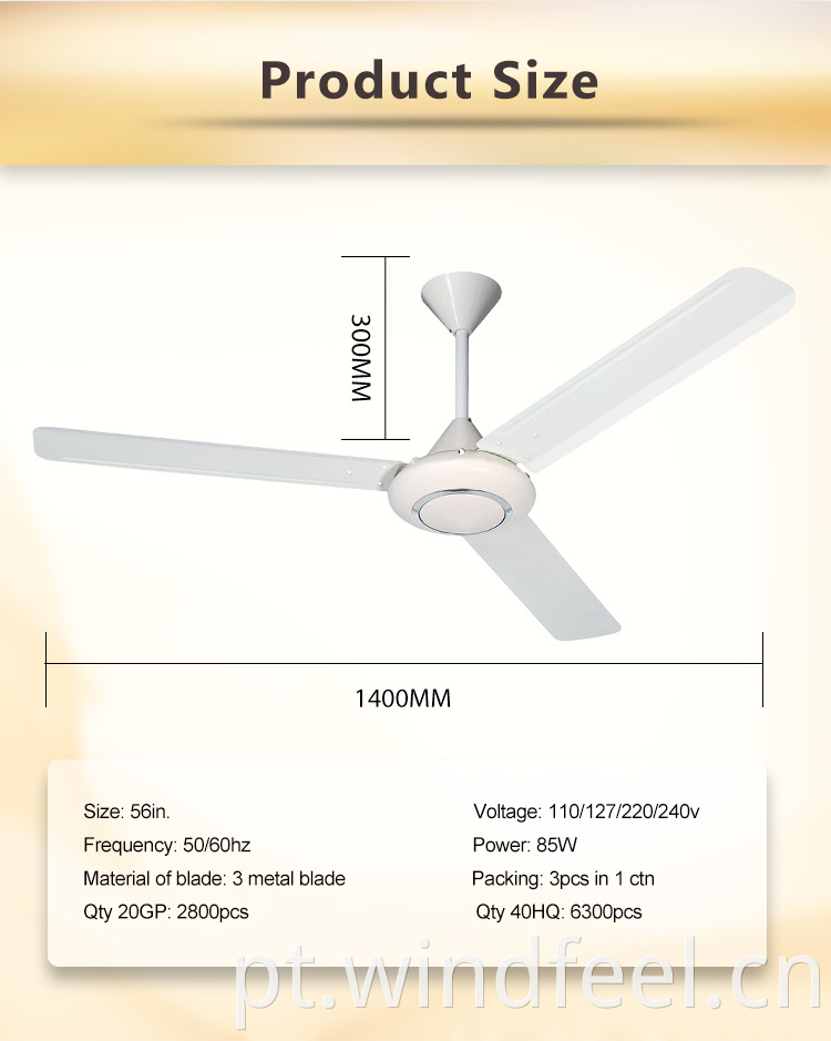 48 "/ 56" / 56 pol. 1400 mm NOVO KDK Ventilador de teto industrial elétrico com certificado CE / CE / SASO para Omã Iraque Dubai África Tanzânia